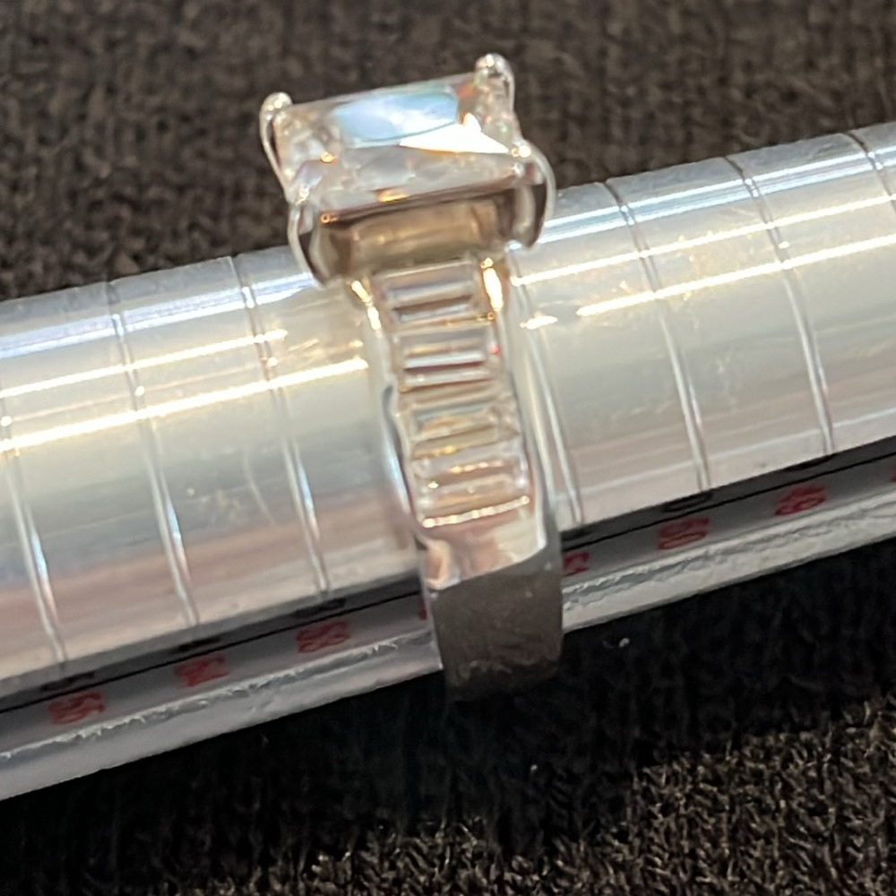 Sterling Square Cut CZ Ring-6 - Picture 9 of 11